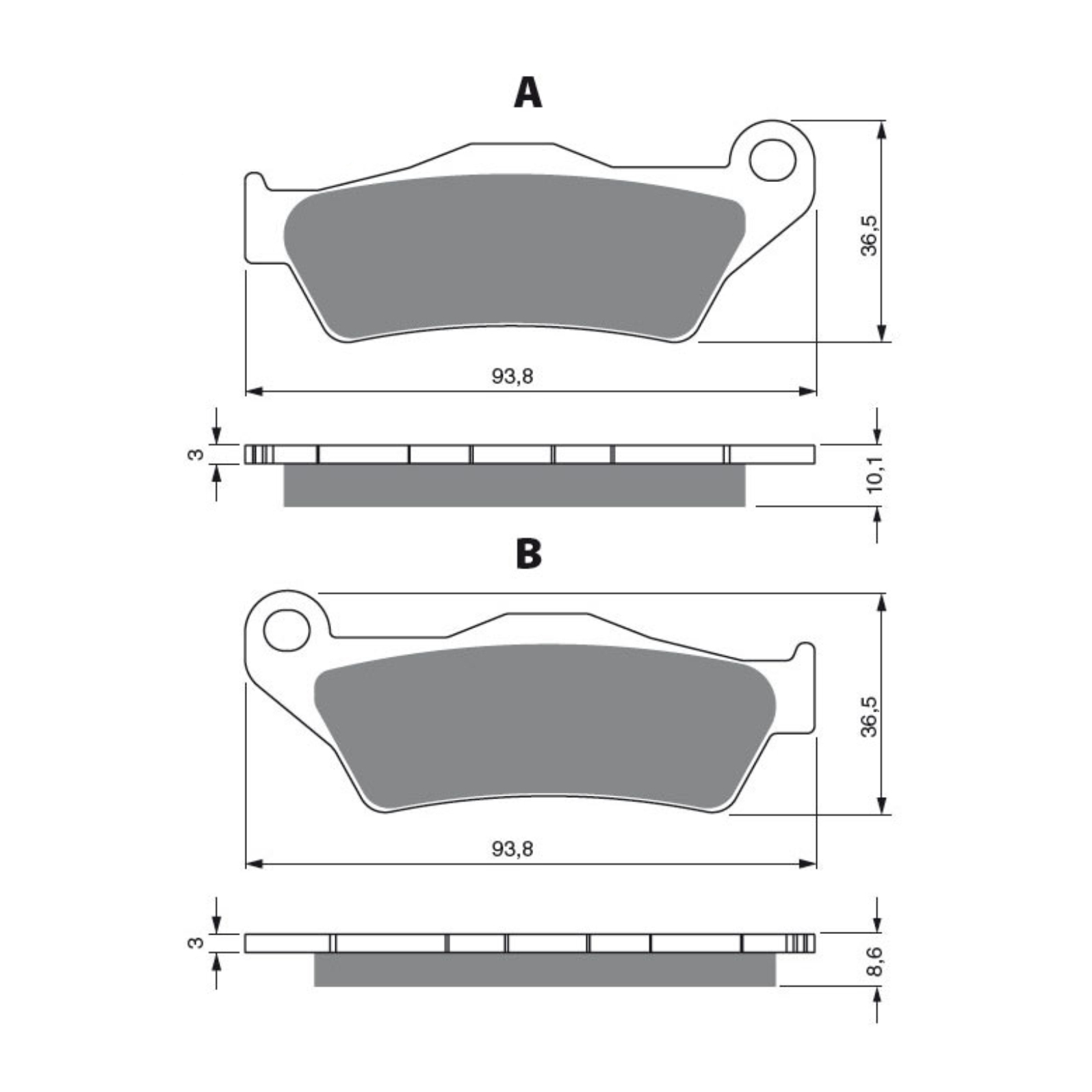 Rear Brake Pad Touring Sintered for BMW R1100 RT 1994 to 2001