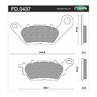 Front Brake Pads Touring Organic for Honda CB200 1976 to 1978