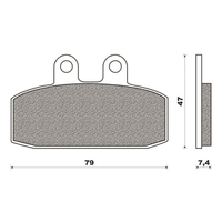 Rear Brake Pads Dirt Organic for Moto Guzzi 750 V7 II Stornello Le 2015 to 2016