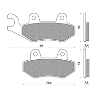 Rear Brake Pads Dirt Touring for Peugeot 400 Geopolis Nissin 2007 to 2009