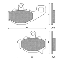 Rear Brake Pads Touring Sintered for Kawasaki ZX-9R 1994 to 2003