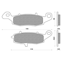 Front Brake Pads Touring Organic for Suzuki C90 Boulevard 2005 to 2010