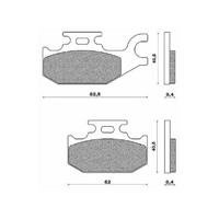 Front Brake Pads ATV Organic for Suzuki LT-A500AXI EPS 2011 to 2021