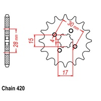 Optional Front Sprocket 15T for Honda SL70 1971-1973