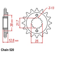 SPROCKET FRONT MTX 511 15T #520