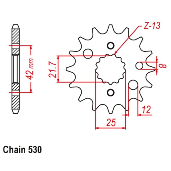 Supersprox Front Sprocket 13T 530 Pitch for Suzuki TL1000S 1997 to 2002