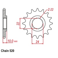 Optional Front Sprocket 15T for HUSQVARNA  TR650 TERRA 2013-2014