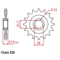 Standard Front Sprocket 15T for Honda CB500X 2013-2019