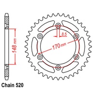 Optional Rear Sprocket 46T for Suzuki  DR600S 1984-1989