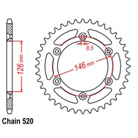 Rear Sprocket Steel - Standard Gearing 46