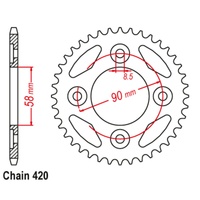 34T Rear Honda Sprocket (212)