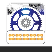 Chain and Alloy Sprocket kit | Blue Alloy Rear Sprocket | 13/50T