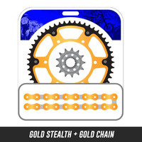 STEALTH Chain and Sprocket Kit | Gold Chain | Gold Stealth Rear Sprocket | 13/52T