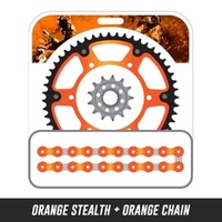 STEALTH Chain and Sprocket Kit | Orange Chain | Orange Stealth Rear Sprocket | 13/46T