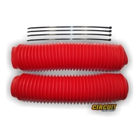 Circuit Fork Boots | Fork Gattors | Extra Large | Red | Free Length 380mm