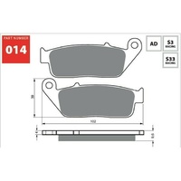 Goldfren Sintered Dual Sport Front Brake Pad for Honda CB500X 2013-2017