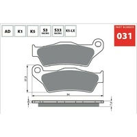 Sintered Dual Sport Front Brake Pads for TM Racing MX 450FI 2013 to 2016