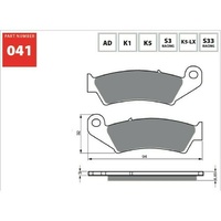 Goldfren Sintered Dual Sport Front Brake Pad for Suzuki DRZ400E 2000-2018