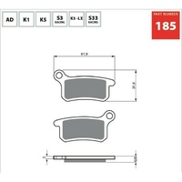 Goldfren Sintered Off Road Rear Brake Pad for KTM 105 SX 2006-2010