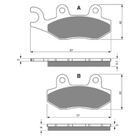 Goldfren for Triumph 1050 Tiger Sport 2013-2017 Sintered Dual Sport Rear Brake Pad GF247S3