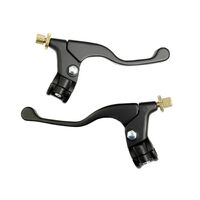 Whites brake and clutch Lever Assembly Pair Short D/Leg Black