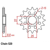 MTX Standard Front Sprocket 13T for BETA 450 RR 4T CROSS COUNTRY 2012-2013