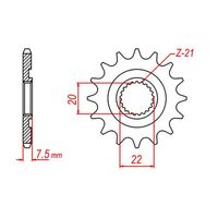 SPROCKET FRONT MTX HORNET LIGHTENED MX 1323 14T #520