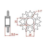 MTX Optional Front Sprocket 15T for APRILIA NA850 MANA, GT 2009-2012