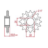 SPROCKET FRONT MTX 705 17T #520 conversion