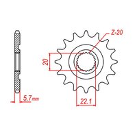 MTX Standard Front Sprocket 14T for GAS GAS EC250 4T (SACHS) 2011-2013