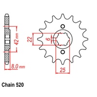 MTX Standard Front Sprocket 14T for Honda XL250R 1982-1983