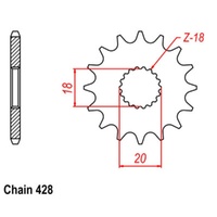 MTX Standard Front Sprocket 13T for Suzuki LT-125 1983-1987