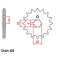 MTX Optional Front Sprocket 15T for Yamaha RT100 1990-2003