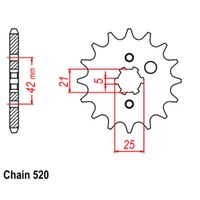 MTX Optional Front Sprocket 16T for Kawasaki KDX250 D3 1993