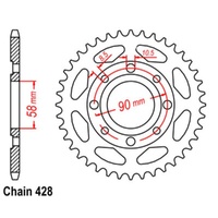 MTX Standard Rear Sprocket 52T for Honda CT185 1979-1991