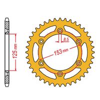 SPROCKET REAR MTX ZERO Alloy MX 210 48T #520 GLD