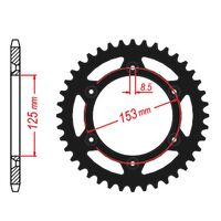 SPROCKET REAR MTX ZERO Alloy MX 210 52T #520 BLK