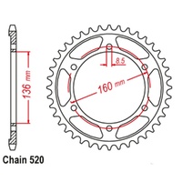 MTX Rear Sprocket 45T for APRILIA 650 PEGASO FACTORY 2008-2011