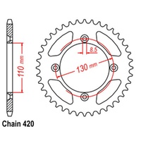 MTX Optional Rear Sprocket 52T for Honda CR85R Small Wheel 2003-2007