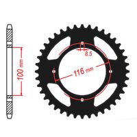 SPROCKET REAR MTX ZERO Alloy MX 461 53T 420 BLK