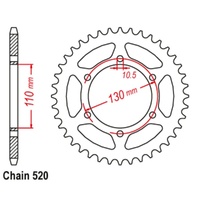 MTX Optional Rear Sprocket 40T for Kawasaki ZZR250 (EX250) 1990-2007