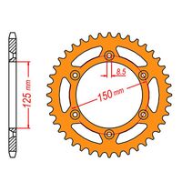 SPROCKET REAR MTX ZERO Alloy MX 897 47T #520 ORG