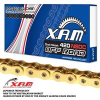 Gold/Black Non-Sealed Dirt CHAIN 130 Links  for Kawasaki KX80 1997-1999