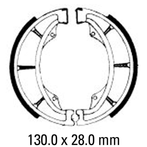 Pair Ferodo Rear Brake Shoes for Suzuki TF125 1990 To 2016 | TS100 1976 To 1978