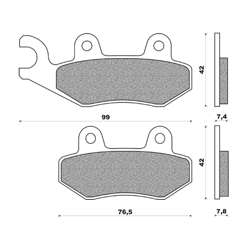 Rear Brake Pads Dirt Touring for Peugeot 400 Geopolis Nissin 2007 to 2009