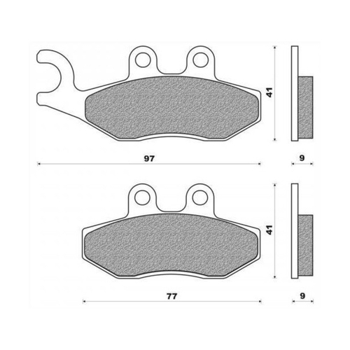 Rear Brake Pads Elite Organic for Piaggio/Vespa MP3 400 2008 to 2010