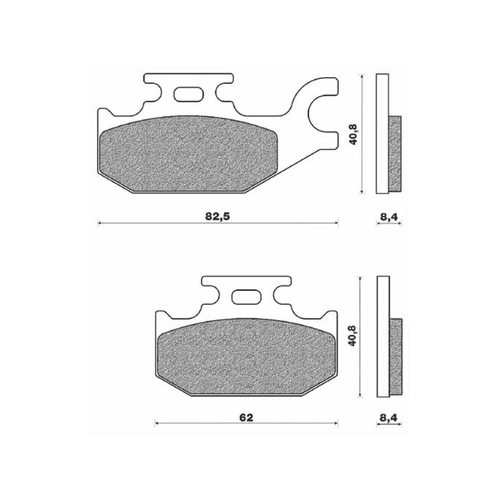 Front Brake Pads ATV Organic for Suzuki LT-A500AXI EPS 2011 to 2021