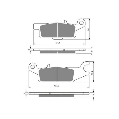 Front Brake Pads ATV Sintered for Yamaha YFM700 4WD Kodiak 2016 to 2018