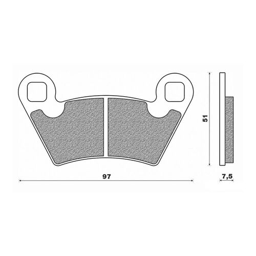 Rear Brake Pads ATV Sintered for Polaris 900 RZR XP 2011 to 2012