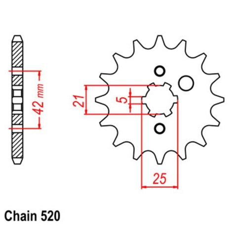 Standard Front Sprocket 14T for Kawasaki KX500 1987-2004